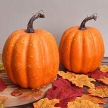 2/22pcs Autumn Artificial Foam Pumpkin & Maple Leaf Set, 7.8in Halloween Carving + Thanksgiving Tabletop Decor, Wedding, Holiday Gift, Home Decoration, Waterproof & Fade-Resistant Indoor/Outdoor Scenery Arrangement Christmas Decorations Home Christmas Gifts Christmas Decor