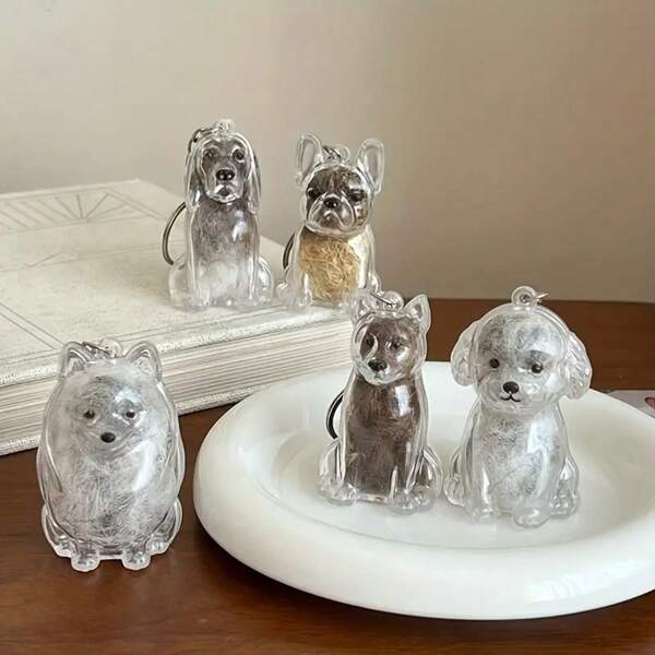 1pc Pet Breed Design Pet Hair Storage Keychain - Cute Sitting Dog Design With Chain Connection - Suitable For Dog Owners - Keychain Souvenir, Pet Hair Storage And Protection Souvenir, Can Be Placed On Keys, Bags Or Outing Items - Perfect Memorial Gift For Dog Lovers