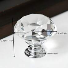 10 件/2 件/5 件圆形设计水晶玻璃旋钮 - 金色饰面橱柜五金、抽屉、橱柜、衣柜门、梳妆台门把手、抽屉拉手，适用于卧室装饰、家居装饰、房间装饰，适用于橱柜门、橱柜、抽屉、衣柜门、梳妆台、把手、钻石风格拉手， - 彩色 - 查看 2