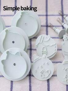 3 Pieces Set Of Christmas Series Cookie Cutters, Christmas Kitchen Parent-Child Cookie Molds, Various Cute Cartoon Patterns (Santa Claus, Reindeer, Little Rabbits, Christmas Gifts), Christmas Decorations Fondant Cutters, Christmas Gift Cookie Stamps, Cake Decoration Cookie Shapers, Dessert Making Tools Christmas Christmas Decorations Christmas Pajamas Christmas Gifts Christmas Decor