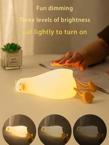 GLOOPRO Sleeping Duck Night Light, Silicone Touch Sensor USB Rechargeable Dimmable Lamp With Timer Function, Home Decor Desk Lamp For Bedroom, Office, Halloween, Thanksgiving, Christmas, Birthday Gifts