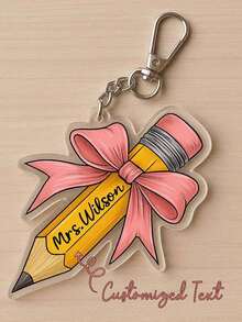 Personalized Apple Keychain For Teachers (With Tassel) | Teacher's Day | Customized Acrylic Apple Keychain | Teacher's Day Gift - Style 3 - View 15