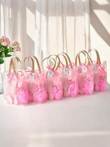 68/74PCS/6Sets Birthday Party Prizes For Winners Gifts Headband Hair Brush Jewelry Box Compact Mirror Powder Puff Hair Tie Claw Gift Bag Bridal Shower - 彩色 - 查看 11