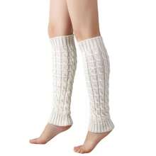1 Pair Of Aerobic Gym Sports Fitness Ballet Gymnastics Plain Leg Warmers - 白色 - 查看 2