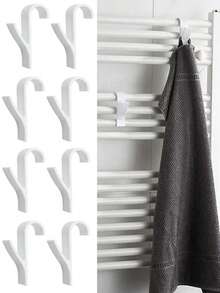 5/10 Set cârlig pentru încălzire baie, suport pentru halat de baie, cârlig pentru cort cu încălzire, accesorii pentru cârlige de haine pentru dulap de depozitare pentru baie, cârlig cilindric pentru haine cu încălzire pentru cort, montat simplu pe perete, economisește spațiu, cârlig robust pentru încălzire baie pentru agățarea halatelor de baie, hainelor și prosoapelor, nu necesită găurire pentru instalare