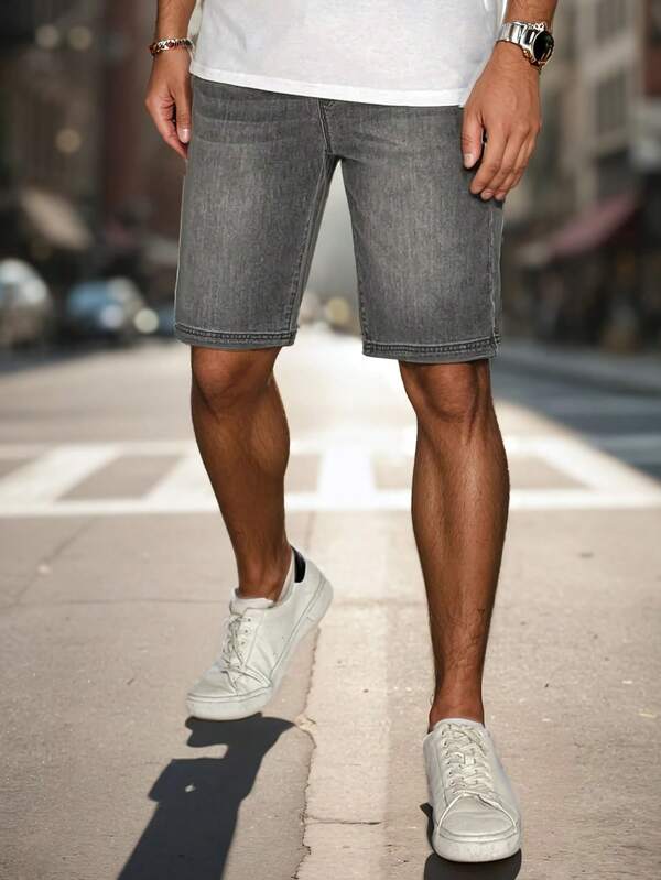 Men's Fabric Shorts With Elastic Waistband And Adjustment, Soft Cotton And Spandex Fabric, Comfortable Cut, Four Pockets, Perfect For Summer, Everyday Wear, Travel And Casual Urban Style