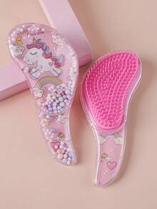 1/3/4/5/6/7/8pcs Detangling Hair Brush Set With Cute Animal Temporary Tattoos,(6.8oz/200ml)Continuous Fine Mist Water Spray Bottle For Hair,Unicorn Cartoon Detangling Brush For Adults & Girls Hair,Teasing Brush Rat Tail Comb Edge Brush For Hairstyling,Salons,Barber(Pink), Home Beauty Women Accessory Gifts, Hair Styling Kit, For Barber Salon Beauty Travel Essentials