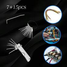 21 piezas Juego compacto de ganzúas resistente a la oxidación, versátil, llaves para abrir puertas, reemplazo de llaves, ganchos mini convenientes, kit de extracción