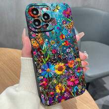 Butterfly & Flower Pattern Phone Case, Soft TPU Cellphone Protective Case, All-Inclusive Shockproof Mobile Phone Cover For   Galaxy