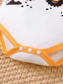 3pcs Baby Boy Long Sleeve Bodysuit, Excavator & Car Pattern Design, Casual Cute Infant Bodysuit, Spring/Autumn, Regular Fit, Suitable For Daily & Outdoor Wear