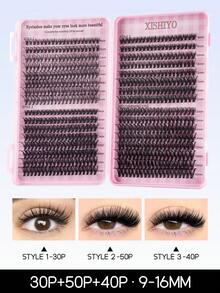 28Rows/640/624/608Pcs Lash Cluster Individual Eyelashes Book Large Capacity 9-16mm Mixed Length Cluster Eyelashes For Beginner DIY At Home Eyelashes Extensions Set Halloween Decoration Christmas Gifts Holiday Essential,640/448/576/570/544/560/240/184/120pcs - 彩色 - 查看 13