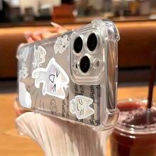 Cute INS Toro Inoue Cat Phone Case Compatible With IPhone 16 15 14 13 12 11 Pro Max X XR XS Max 8 45 Plus Shockproof Transparent Soft Back CoverSuitable For IPhone 17 AirSuitable For IPhone 17 Air - 無色 - 查看 3