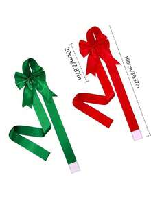 5pcs/1pc Christmas Decorative Bow Ribbons, Large Red Ribbon Bows For Cabinet, Christmas Tree, Front Door, Gift Wrapping, Holiday & New Year Decor - Multicolor - View 4