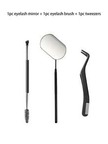3pcs Eyelash Mirror + Eyelash Brush + Eyelash Curler, Makeup Mirror Eyelash Extension Inspection Tools, Stainless Steel Eyelash Mirror, Anti-Fog Handheld Eyelash Mirror, Convenient Makeup Mirror, Eyelash Tools, Eyelash Brush.,Makeup,Cheap,Room Decor,Vanity,Travel,Bedroom,Makeup Accessories,Mirror,Vanity Mirror,Mini Mirror,Compact Mirror,Mirror Small,Hand Mirror