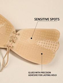 1/2 Peças Sutiã Adesivo Invisível Plus Size - Sutiã Sem Arame, Cordão, Autoadesivo, Sem Alças, Decote em V Profundo, Efeito de Elevação e Realce do Decote, Acessório de Lingerie Respirável e Confortável para Casamento e Uso Diário