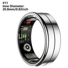 Intelligenter Ring - Fitness- & Schlaftracker, Schritt-, Distanz- & Kalorienüberwachung, magnetisches Laden - modisches Edelstahldesign, perfektes Geschenk zum Geburtstag, Neujahr, Weihnachten für Freunde, ideal für Partys, Feiertage & besondere Anlässe, IP68 wasserdicht, kompatibel mit iOS & Android, keine Abonnementgebühr, Roségold/Weiß/Schwarz, Größe 7/8/9/10/11/12 (15mAh wiederaufladbarer Akku) - YJH-R04 - Übersicht 28