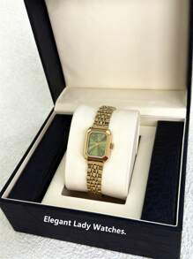 Pablo Raez 1pc Silver Elegant Lady Watch Rectangle Vintage IPS Luxury IPS Plated Women Dress Watch Stainless Steel Square Case Top Brand New AAA Design Quartz Retro Watch Business Fantasy Lady Fashionable White Face With Real Bar