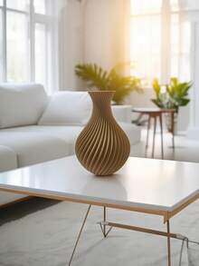 1 件现代简约棕色条纹塑料花瓶，用于蒲苇人造花球形家居装饰房间装饰餐桌中心装饰花瓶，适用于客厅婚礼派对复活节装饰 - 彩色 - 查看 8