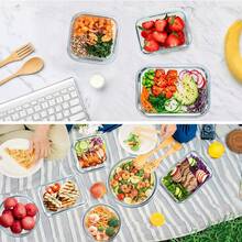 SIDIANBAN 12-Pack Glass Storage Containers With Lids, Glass Meal Prep Containers Set, Airtight Lunch Containers With Lids, Microwave, Oven, Freezer And Dishwasher - Pink - View 4