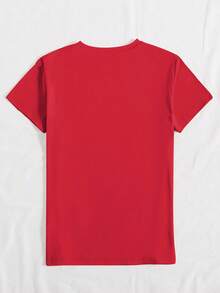 Customized Photo T-Shirt For Women, Casual & Personalized, Gift For Girlfriend/Wife, Valentine's Day Gift Summer Red - Red - View 4