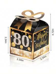 30 Peças Caixas de Presente para Festa de Aniversário Pretas, Incluindo Caixas Comemorativas de 15º, 40º, 50º, 60º, 70º e 80º Aniversário, Presentes de Festa de Aniversário, Itens Comemorativos de Aniversário, Decorações para Convidados de Casamento, Presentes para Convidados de Casamento, Presentes do Dia dos Namorados, Suprimentos de Cozinha e Bar, Lembrancinhas de Festa