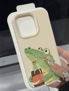1个复古可爱鳄鱼纹纹理防摔防滑软手机壳保护套，兼容苹果手机 - 彩色 - 查看 2