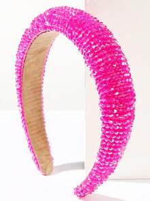Thick Sponge Korean-Style Headband With Sizeable Rhinestone And Faux Pearl Decor, Suitable For Women And Women's Everyday Outings, Multi-Functional Hair Accessory For Washing Face Or Styling Hair , Hairband, Hair Hoop Headbands Head Accessories Beauty Home Hair Accessories - Multicolor - View 40