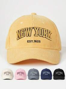 1pc Unisex Outdoor Embroidered "New York" Adjustable Baseball Cap, Sun Protection, Casual, Suitable For Spring/Fall Travel, Beach, Suitable For Men & Women, Y2K Style