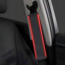 1pc PU Leather Embossed Car Seat Belt Cover, All Season Universal Auto Interior Accessories,Car Accessories - one-size - View 23
