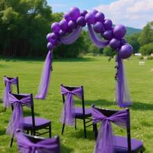 Orange Organza Chair Back Bow Decor, Organza Bow Decor Ribbon For Halloween, Weddings, Christmas, Easter, Outdoor Parties & Festivals. DIY-Friendly Bowknot For Various Holiday Decorations