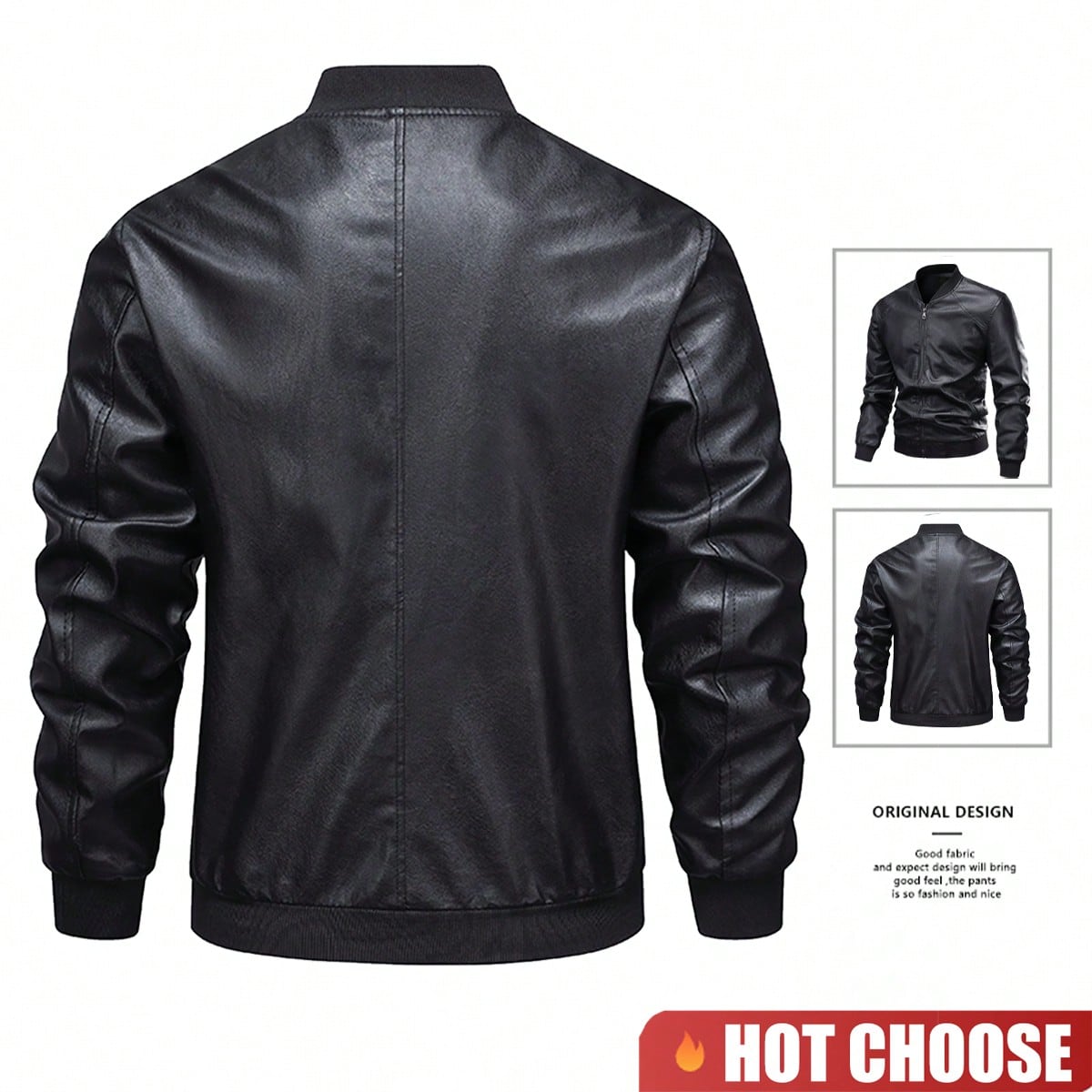 Chaqueta de cuero sintético para hombre, chaqueta de aviador para hombre, estilo de motocicleta, chaqueta de cuero vintage para hombre, adecuada para