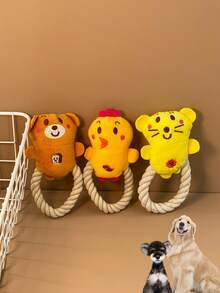 1 szt. pluszowa lalka dla zwierząt domowych z bawełnianej liny, zabawka do gryzienia dla psa, do pielęgnacji zębów, na nudę, interaktywny towarzysz, pluszowa lalka wyłącznie do użytku zwierząt domowych - Wielokolorowe - Zobacz 1