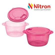 Kit 2 Units Casserole For Microwave Freezer Gourmet 1.5 L / 850ml Pink Nitron - 玫紅色 - 查看 1