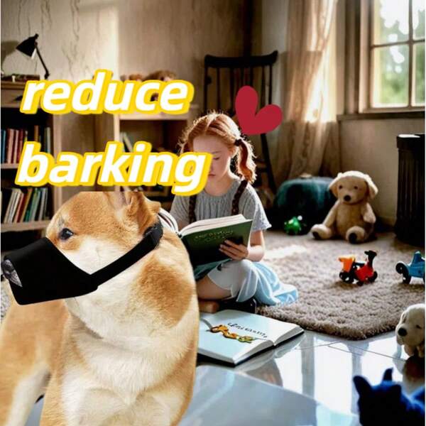 1pc Breathable Dog Muzzle, Lightweight Mesh Design, Adjustable Headband, Prevents Eating/Barking, Outdoor Safety Gear