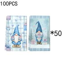 1 set/2 pièces/100 pièces Serviettes de cuisine et lavettes avec motif de lutin de Noël, convient pour la décoration intérieure des restaurants, cuisines et salles de bains, la décoration de fête, les cadeaux de fête et peut également être offert comme cadeaux de Noël - Multicolore - Voir 13