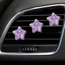 水晶星扎染闪光水波五角星出风口夹，小星星汽车粘性装饰，有趣的配件，让您心爱的车辆尽享乐趣