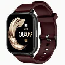 1 件男女通用舒适硅胶表带智能手表，升级版配备无线通话、计步器、卡路里计数器、运动追踪、多种运动模式、远程摄像头、音乐控制、闹钟、通知、180mAh 锂离子电池、1.83 英寸全屏触摸显示屏，兼容 Android 和 IOS，适合作为节日礼物