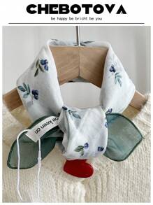 1条女士纹理小围巾/手帕/头巾，多功能印花亚麻围巾/颈巾/手帕，欧美风格，适合夏季沙滩裙 - 彩色 - 查看 5