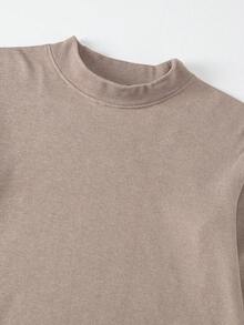 2pcs Men's Crew Neck Long Sleeve T-Shirt + Pants, Warm Casual Underlayer Fleece Sweatshirt Top And Bottoms For Autumn/Winter