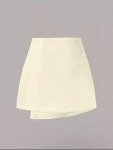 Liuhan Fashions Low-Waisted Fitted Short Skirt Autumn Burgundy Skirt Holiday Skirt Women's Performance Outfit Set French Style Skirt - 白色 - 查看 2