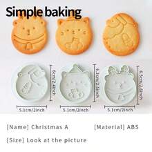 3 Pieces Set Of Christmas Series Cookie Cutters, Christmas Kitchen Parent-Child Cookie Molds, Various Cute Cartoon Patterns (Santa Claus, Reindeer, Little Rabbits, Christmas Gifts), Christmas Decorations Fondant Cutters, Christmas Gift Cookie Stamps, Cake Decoration Cookie Shapers, Dessert Making Tools Christmas Christmas Decorations Christmas Pajamas Christmas Gifts Christmas Decor