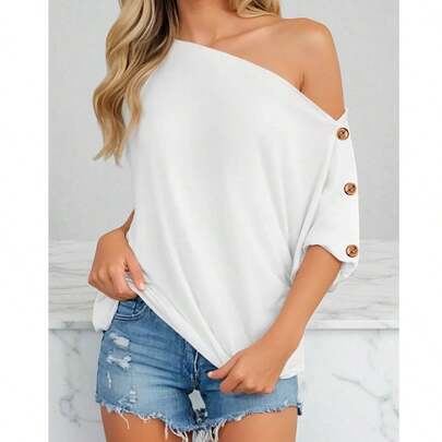 Blusa Para Dama Cómoda Suave   Liso    Casual  Sexy  Fiesta    Ideal Para   Noche de fiesta Oficina  Fiesta de Cumpleaños Estilo Romántico De San Valentin