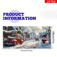 1pc Large Christmas Garage Door Banner, Made Of Polyester, Featuring Snowy Rural Road Scenery, Vibrant Colors, Durable And Decorative For Winter Christmas Eve, New Year Party Wall Decor