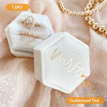 Customized Velvet Ring Box, Engagement Ring Box, Wedding Ring Box, Marriage Ring Box, Double Slot Ring Holder, Anniversary Gift - Multicolor - View 13