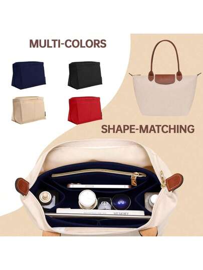 钱包收纳袋适用于 Le Pliage 优质毛毡长款 Champ 包手提包女士手提包收纳袋，带 9 个隔层，可存放学校用品