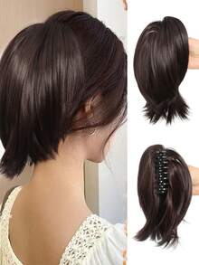 Women's Claw Clip Bun, Synthetic Hair Extensions, Short Straight Ponytail, Daily Hair Accessory - Multicolor - View 13
