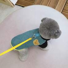 25pcs/Set Pet 2 In 1 Cotton Vest, Thickened Floral Dog Cotton Jacket, Small Dog Clothes, Autumn/Winter New Padded Vest - Orange - View 11