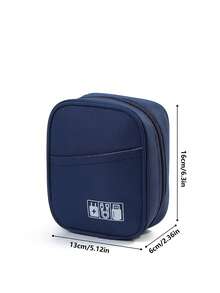 1 件大容量纯色数码收纳包，防震数据线充电器，数码杂物分类收纳包，多功能收纳包，多种颜色可选充电器盒移动电源手机充电器数码相机配件 - 彩色 - 查看 4