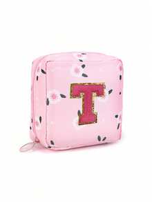 卫生巾收纳袋，便携式化妆口红包，化妆口红包，大容量防水卡通设计，零钱包，女生现金包，防水布用于存放卫生巾和护垫，学校用品旅行必需品化妆包 - 彩色 - 查看 24