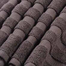 SOFE H&L. |   Olea - Juego de 3 toallas de baño de algodón turco de lujo: 1 toalla de baño, 1 toalla de mano, 1 paños de lavado,, gruesa, premium, suave, duradera y absorbente - juego de toallas de - Gris Oscuro - Ver 5